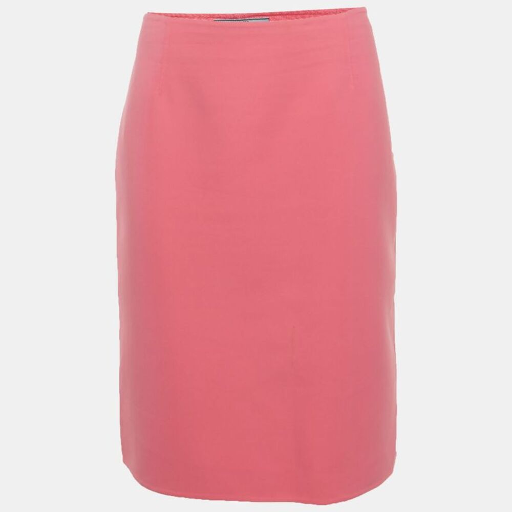 Prada Pink Stretch Cotton Pencil Skirt L